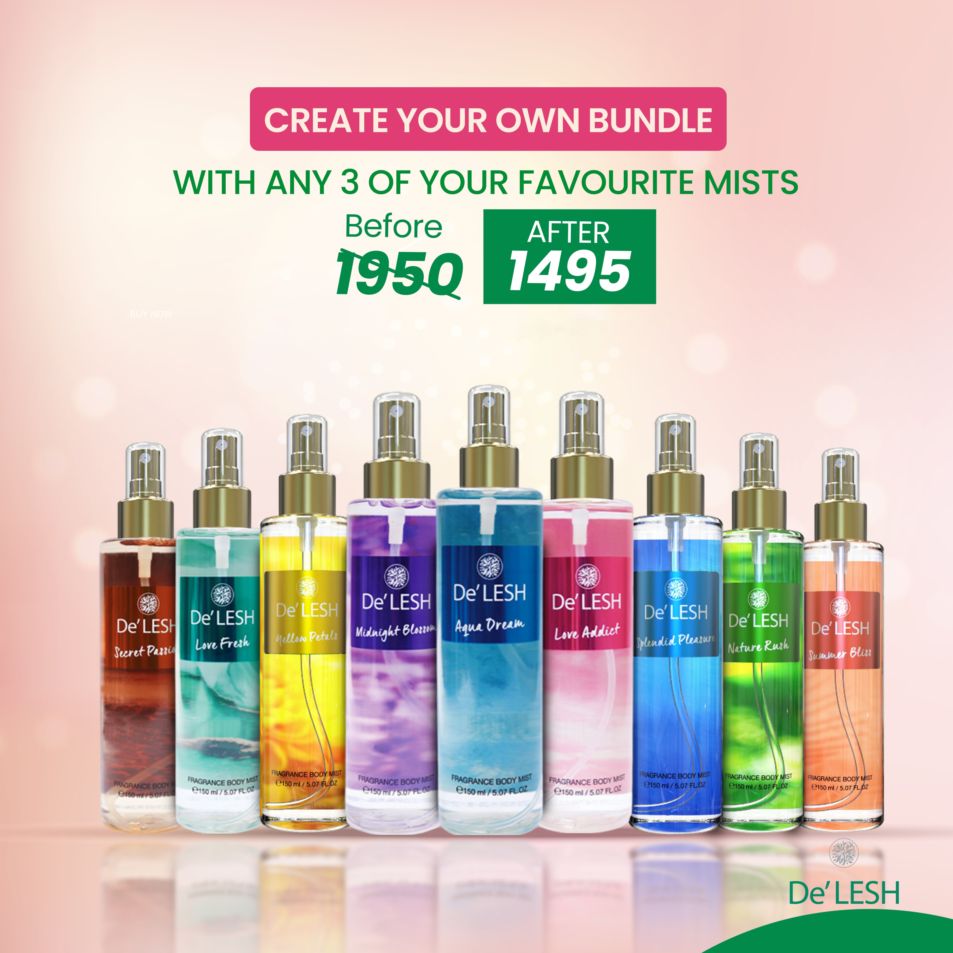 Pack of any 3 Body Mist